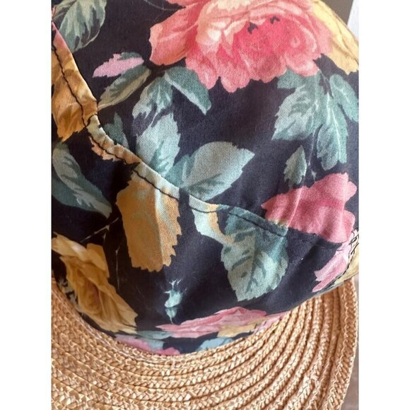 Betmar Vintage Floral Straw Hat One Size - Picture 3 of 7